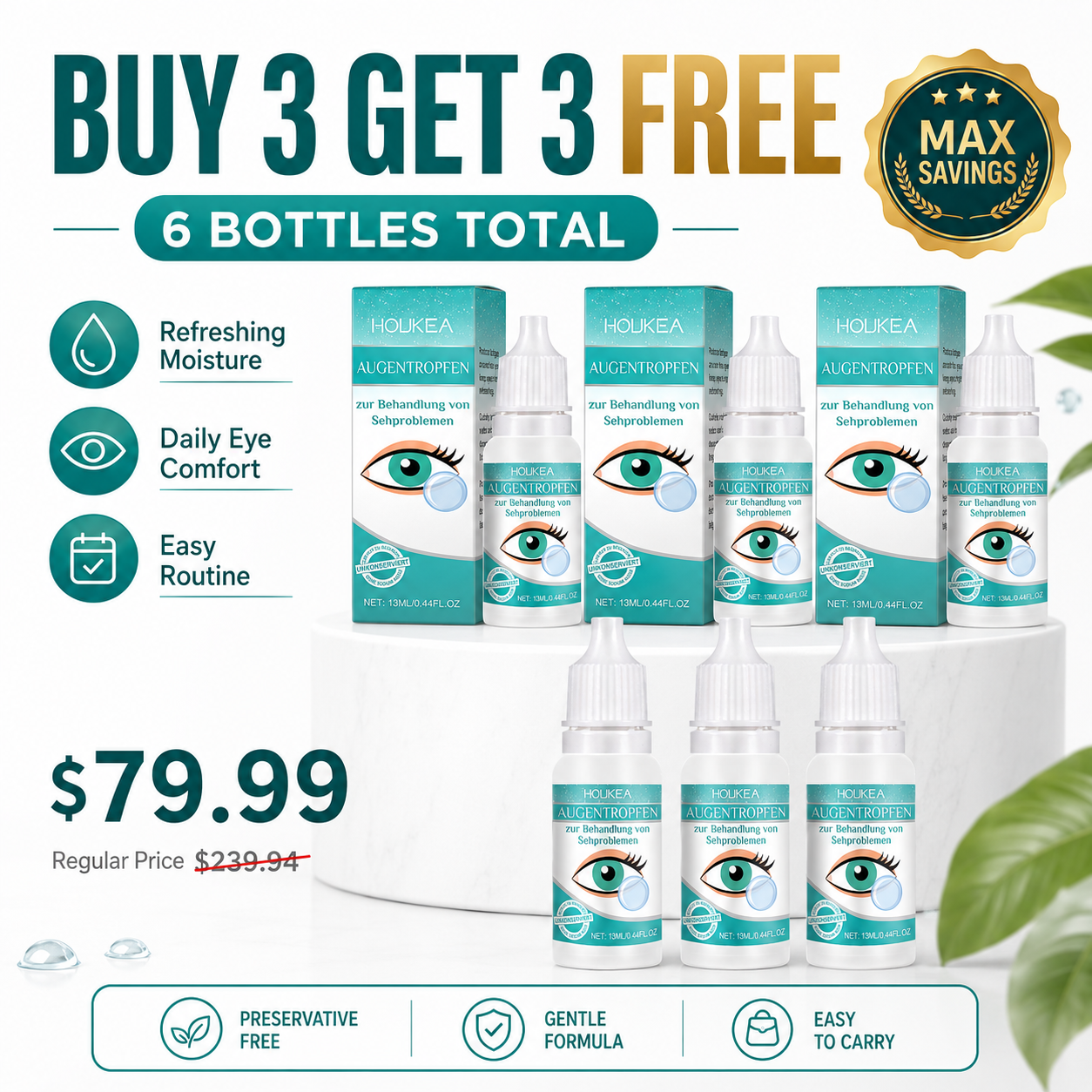 HOUREKA Advanced Eye Drops – Daily Refreshing Comfort for Dry & Tired Eyes-YQ