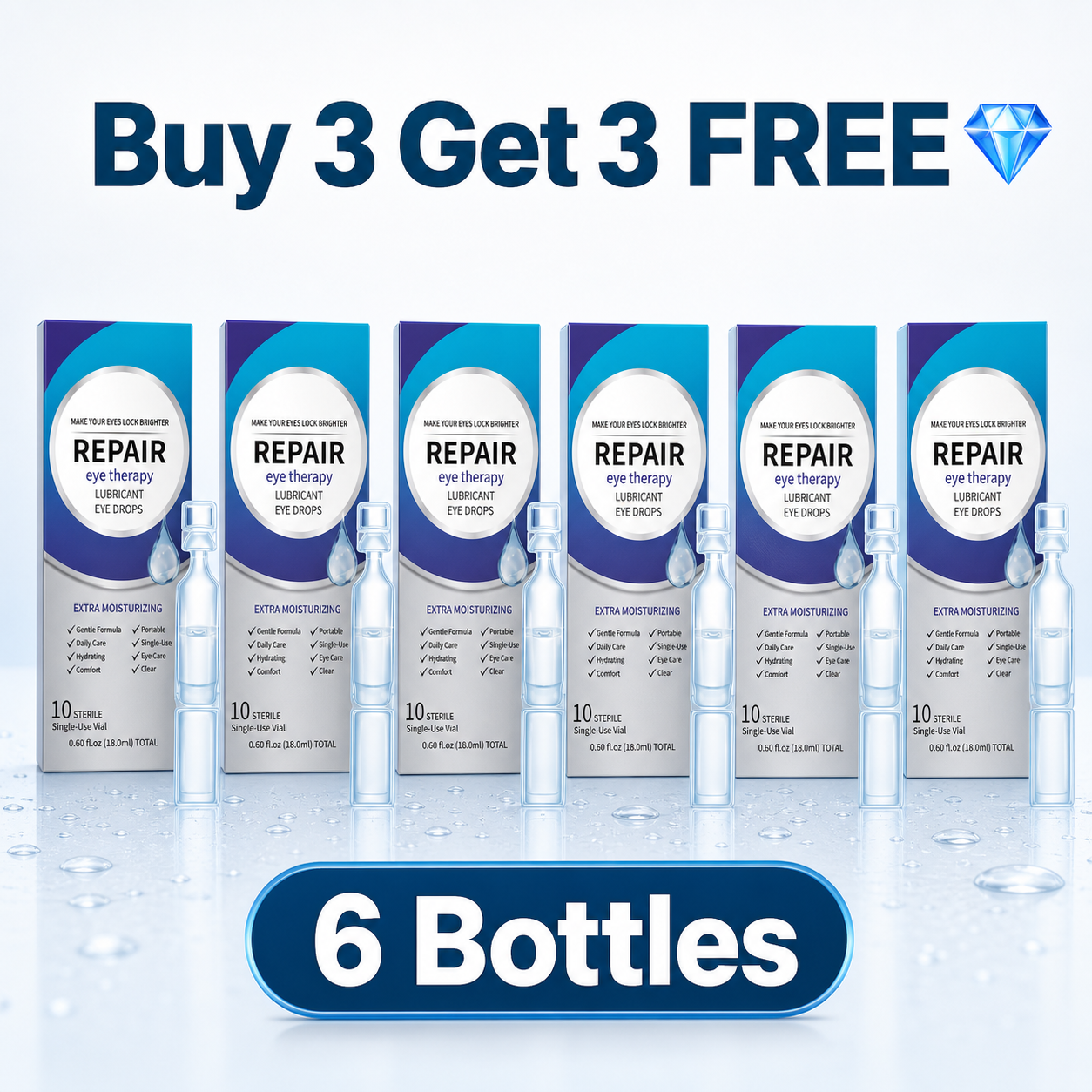 Hydrating Eye Drops โ Single-Use Lubricant Drops for Dry & Tired Eyes, Daily Refreshing Eye Comfort-YQ