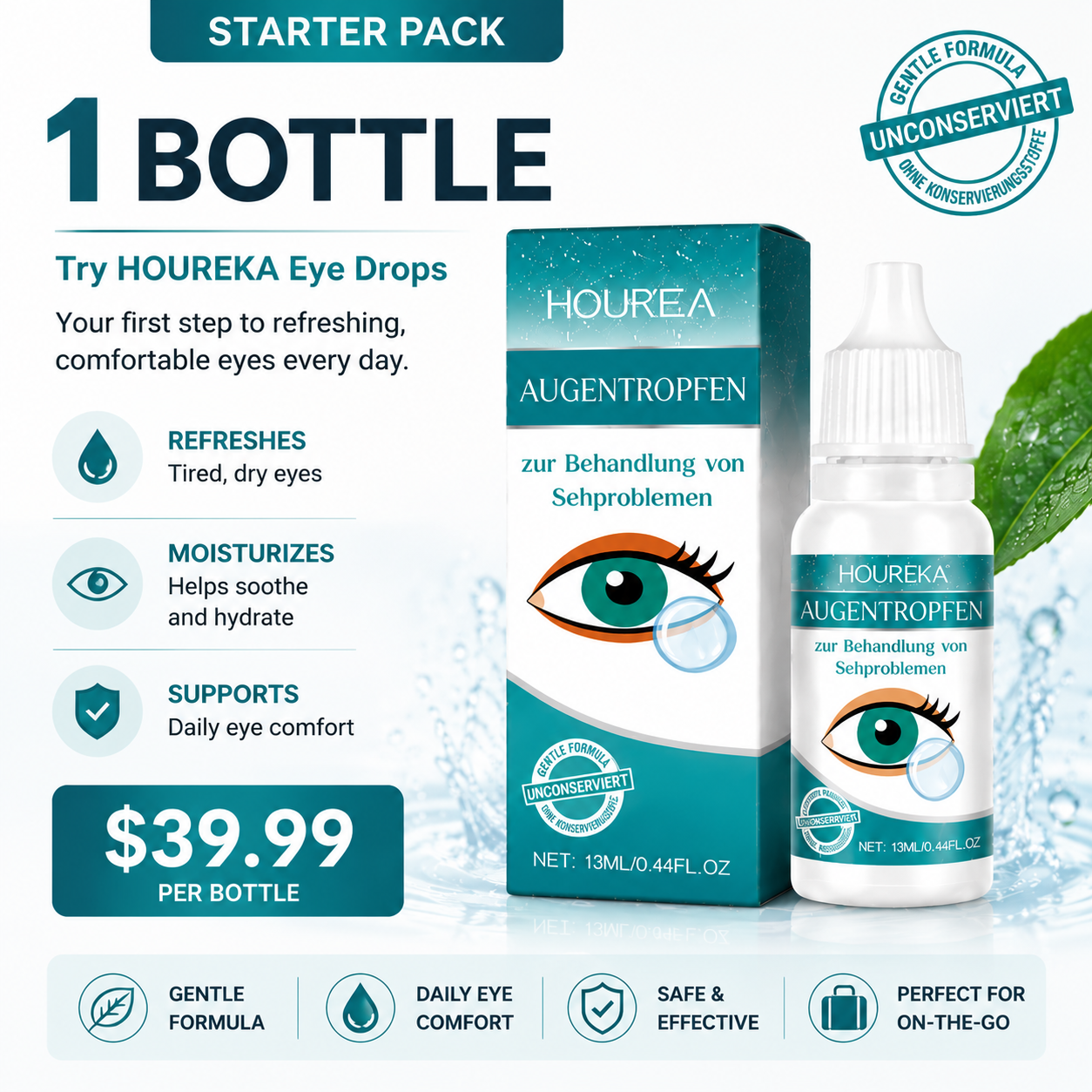 HOUREKA Advanced Eye Drops – Daily Refreshing Comfort for Dry & Tired Eyes-YQ