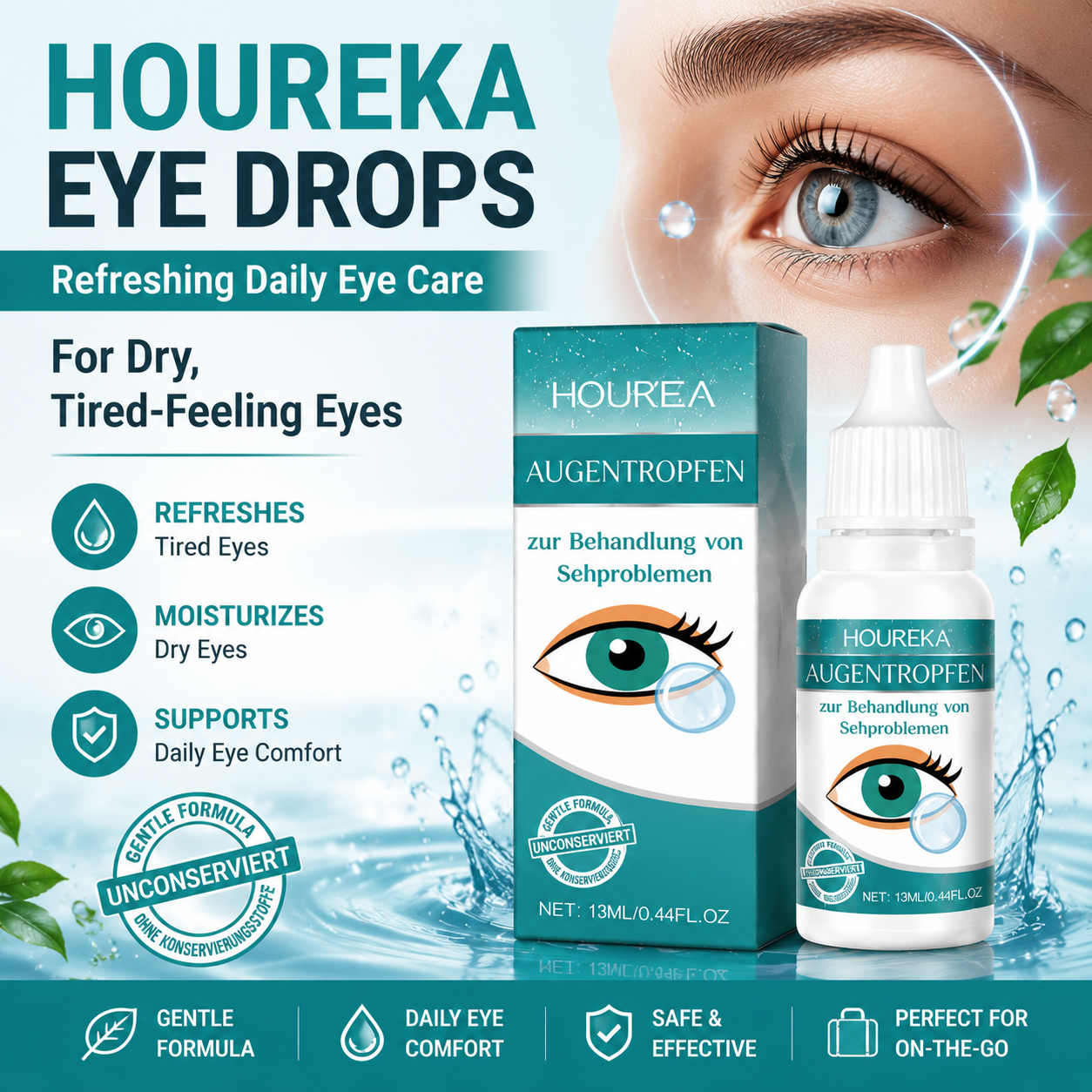 HOUREKA Advanced Eye Drops – Daily Refreshing Comfort for Dry & Tired Eyes-YQ