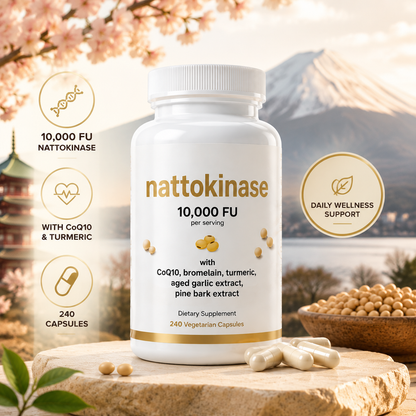 Support Your Heart & Circulation With A Japanese-Inspired Formula,A convenient daily supplement combining Nattokinase, Turmeric, and botanical extracts.-YQ