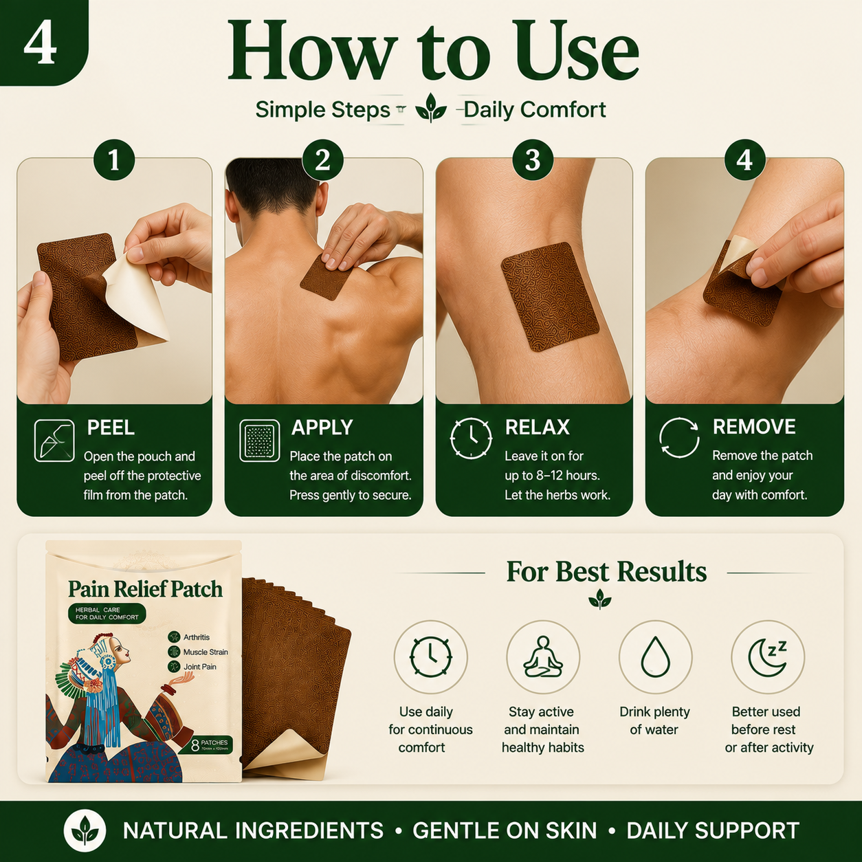 Traditional Herbal Pain Relief Patch – Joint & Muscle Comfort Support-YQ