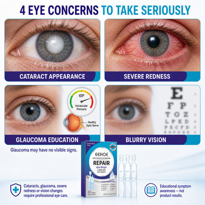 Single Use Repair Eye Drops – Soothe Red Eyes, Fix Blurry Cloudy Vision, Gentle Support for Cataract & Glaucoma-WH