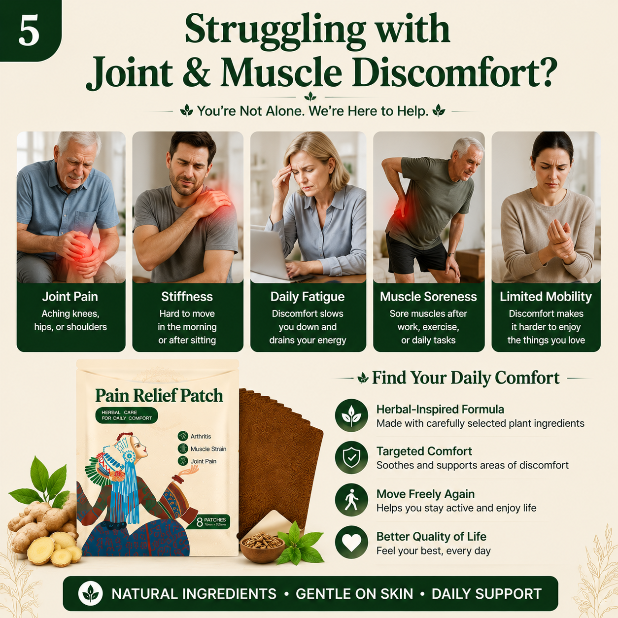 Traditional Herbal Pain Relief Patch – Joint & Muscle Comfort Support-YQ