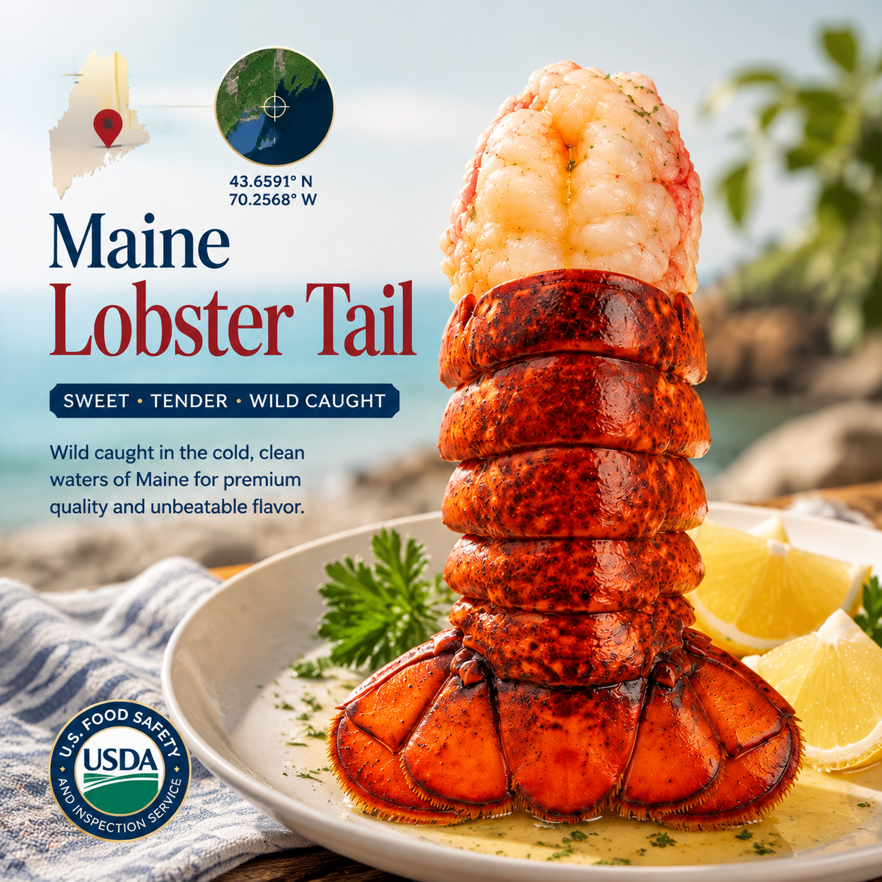 🦞Fresh lobster tail meat with shell-TTBD