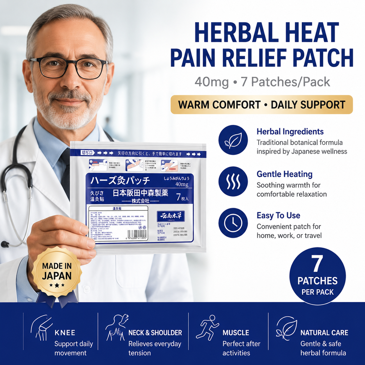 Japanese Herbal Heat Therapy Patch – Say Goodbye to Joint Stiffness & Numbness! 🌿🔥-ZZ